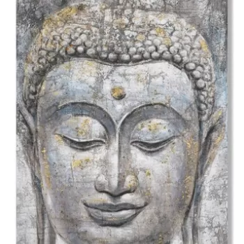 Tablou decorativ, Face Buddha Light -A, Mauro Ferretti, 80 x 120 cm, canvas imprimat si pictat/lemn de pin, multicolor imagine