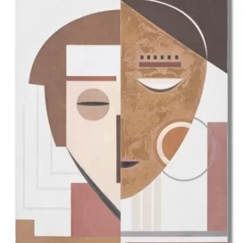 Tablou decorativ Face, Mauro Ferretti, 60x80 cm, canvas pictat manual, multicolor imagine