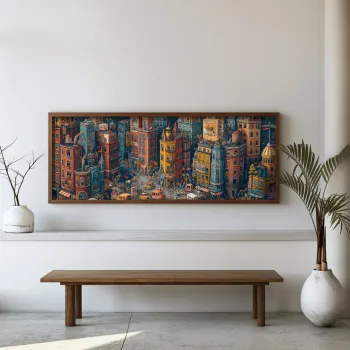 Tablou decorativ, FAH076-120, MDF, Lemn masiv, Multicolor imagine