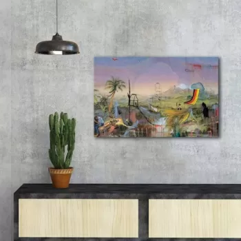 Tablou decorativ, FAMOUSART-060, Canvas, Dimensiune: 45 x 70 cm, Multicolor imagine