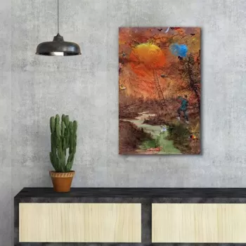 Tablou decorativ, FAMOUSART-061, Canvas, Dimensiune: 45 x 70 cm, Multicolor imagine