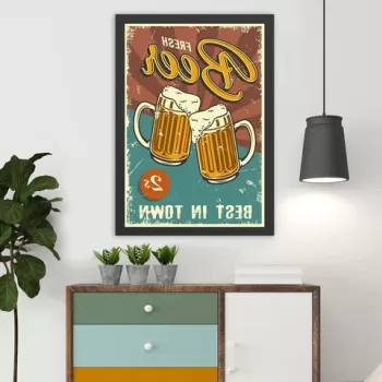 Tablou decorativ, Fresh Beer (55 x 75), MDF , Polistiren, Multicolor imagine