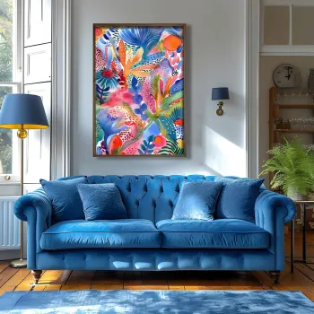 Tablou decorativ, GE022-L, Lemn, Multicolor imagine