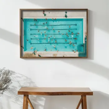 Tablou decorativ, GE091-L, Lemn, Multicolor imagine