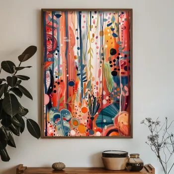 Tablou decorativ, GE174-L, Lemn, Multicolor imagine