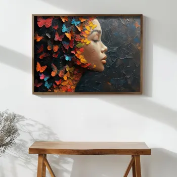 Tablou decorativ, GE243-L, Lemn, Multicolor imagine