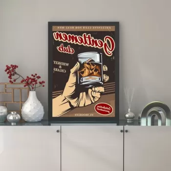 Tablou decorativ, Gentlemen Club (40 x 55), MDF , Polistiren, Multicolor imagine