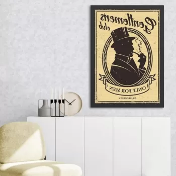 Tablou decorativ, Gentlemen's Club (55 x 75), MDF , Polistiren, Galben/Negru imagine
