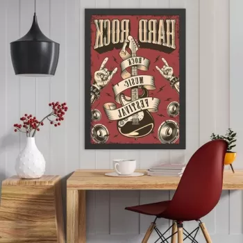 Tablou decorativ, Hard Rock (40 x 55), MDF , Polistiren, Multicolor imagine