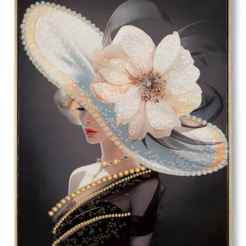 Tablou decorativ Hat-A, Mauro Ferretti, 62x92 cm, metal/lemn de brad/canvas, multicolor imagine