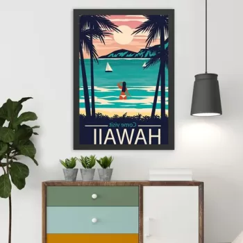 Tablou decorativ, Hawaii 2 (55 x 75), MDF , Polistiren, Multicolor imagine