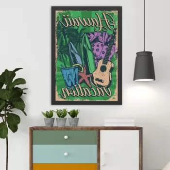 Tablou decorativ, Hawaii 3 (40 x 55), MDF , Polistiren, Multicolor imagine