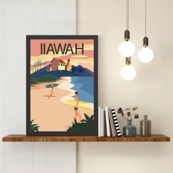 Tablou decorativ, Hawaii (55 x 75), MDF , Polistiren, Multicolor imagine