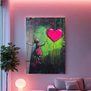 Tablou decorativ, Hhlneon0036, 70 x 100 cm, Multicolor imagine