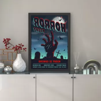 Tablou decorativ, Horror Night (55 x 75), MDF , Polistiren, Multicolor imagine