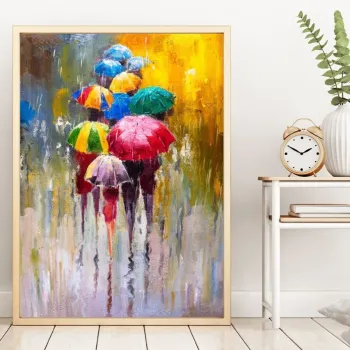 Tablou decorativ, Huhu187, Cadru: 100% LEMN MASIV (Grosime: 2,5 cm), Multicolor imagine