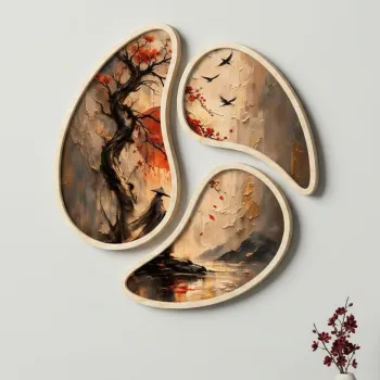 Tablou decorativ, Huhu3137, MDF, Cadru: 100% placaj de mesteacan (Grosime: 1,3 cm, Multicolor imagine