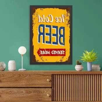 Tablou decorativ, Ice Cold Beer (35 x 45), MDF , Polistiren, Multicolor imagine