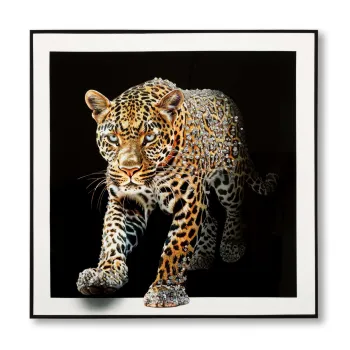 Tablou decorativ Jaguar  -A, Mauro Ferretti, 82x82 cm, lemn de pin/canvas pictat si lacuit, multicolor imagine