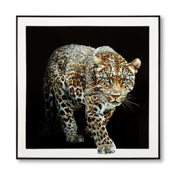 Tablou decorativ Jaguar -B, Mauro Ferretti, 82x82 cm, lemn de pin/canvas pictat si lacuit, multicolor imagine
