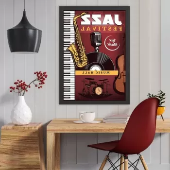 Tablou decorativ, Jazz Festival (40 x 55), MDF , Polistiren, Multicolor imagine