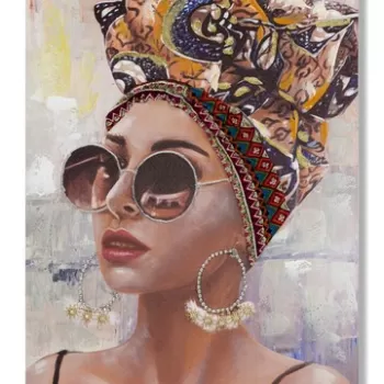 Tablou decorativ, Jennifer -A, Mauro Ferretti, 70 x 100 cm, canvas imprimat si pictat/lemn de pin, multicolor imagine