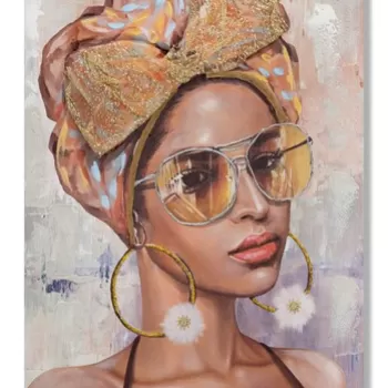 Tablou decorativ, Jennifer -B, Mauro Ferretti, 70 x 100 cm, canvas imprimat si pictat/lemn de pin, multicolor imagine