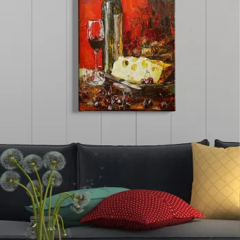 Tablou decorativ, Kanvas Tablo (50 x 70), Cadru: 100% LEMN (grosime: 3 cm), Multicolor imagine