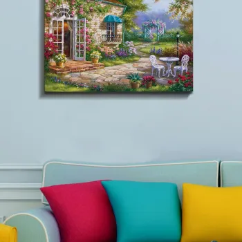 Tablou decorativ, Kanvas Tablo (50 x 70), Cadru: 100% LEMN (grosime: 3 cm), Multicolor imagine