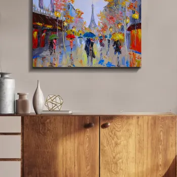 Tablou decorativ, Kanvas Tablo (50 x 70), Cadru: 100% LEMN (grosime: 3 cm), Multicolor imagine