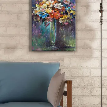 Tablou decorativ, Kanvas Tablo (50 x 70), Cadru: 100% LEMN (grosime: 3 cm), Multicolor imagine