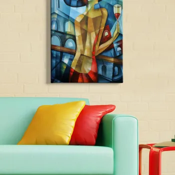 Tablou decorativ, Kanvas Tablo (50 x 70), Cadru: 100% LEMN (grosime: 3 cm), Multicolor imagine