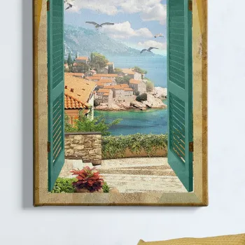 Tablou decorativ, Kanvas Tablo (50 x 70), Cadru: 100% LEMN (grosime: 3 cm), Multicolor imagine