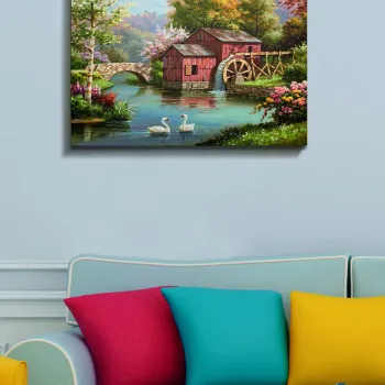 Tablou decorativ, Kanvas Tablo (50 x 70), Cadru: 100% LEMN (grosime: 3 cm), Multicolor imagine