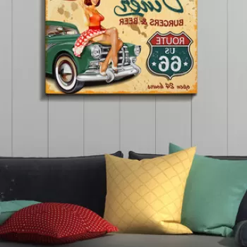 Tablou decorativ, Kanvas Tablo (50 x 70), Canvas, Lemn, Multicolor imagine