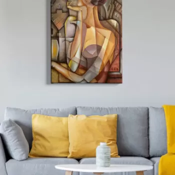 Tablou decorativ, Kanvas Tablo (50 x 70), Canvas, Lemn, Multicolor imagine