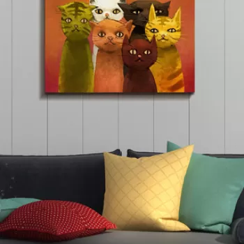 Tablou decorativ, Kanvas Tablo (50 x 70), Canvas, Lemn, Multicolor imagine