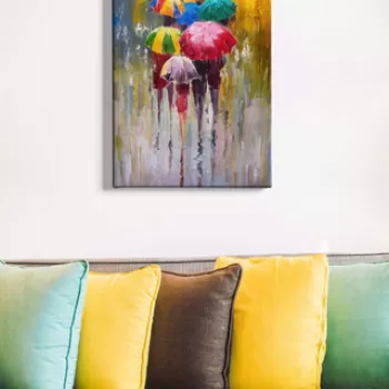 Tablou decorativ, Kanvas Tablo (50 x 70), Canvas, Lemn, Multicolor imagine