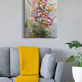 Tablou decorativ, Kanvas Tablo (50 x 70), Canvas, Lemn, Multicolor imagine