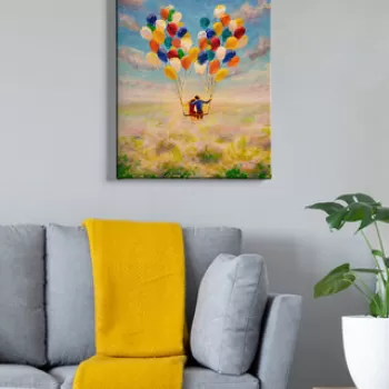 Tablou decorativ, Kanvas Tablo (50 x 70), Canvas, Lemn, Multicolor imagine