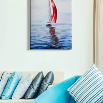 Tablou decorativ, Kanvas Tablo (50 x 70), Canvas, Lemn, Multicolor imagine