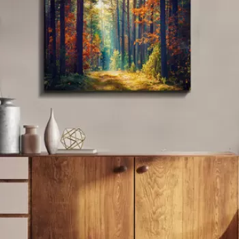 Tablou decorativ, Kanvas Tablo (50 x 70), Canvas, Lemn, Multicolor imagine