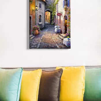 Tablou decorativ, Kanvas Tablo (50 x 70), Canvas, Lemn, Multicolor imagine