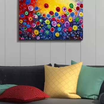 Tablou decorativ, Kanvas Tablo (50 x 70), Canvas, Lemn, Multicolor imagine