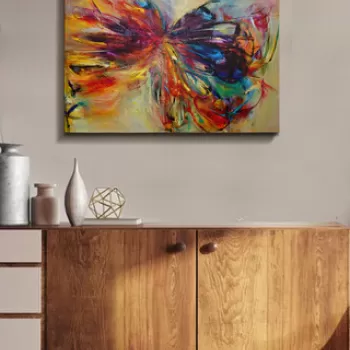 Tablou decorativ, Kanvas Tablo (50 x 70), Canvas, Lemn, Multicolor imagine