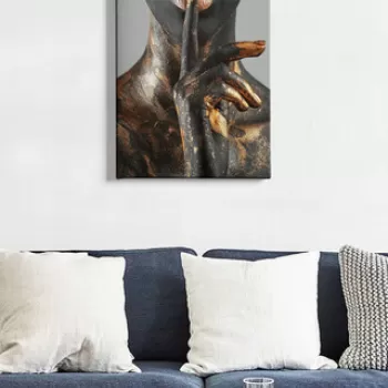 Tablou decorativ, Kanvas Tablo (50 x 70), Canvas, Lemn, Multicolor imagine