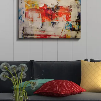 Tablou decorativ, Kanvas Tablo (50 x 70), PANZA, Lemn (Grosime: 3 cm, Multicolor imagine