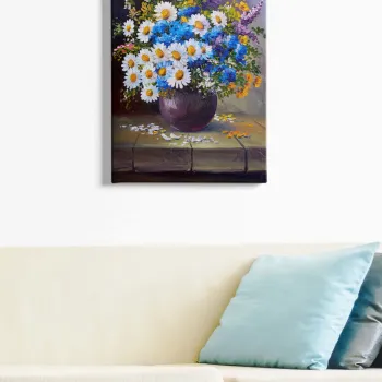 Tablou decorativ, Kanvas Tablo (50 x 70), PANZA, Lemn (Grosime: 3 cm, Multicolor imagine