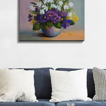 Tablou decorativ, Kanvas Tablo (50 x 70), PANZA, Lemn (Grosime: 3 cm, Multicolor imagine