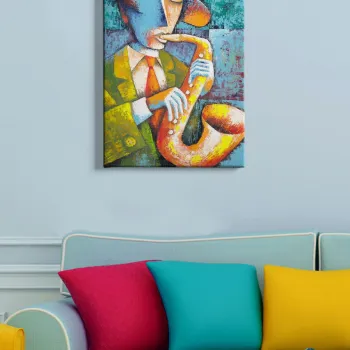 Tablou decorativ, Kanvas Tablo (50 x 70), PANZA, Lemn (Grosime: 3 cm, Multicolor imagine